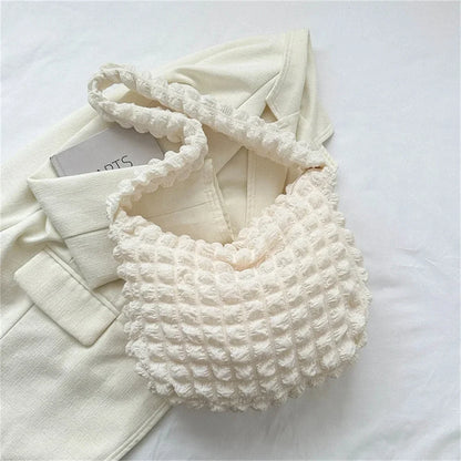 POUF - Bolso en cuadros con bandolera - Blanco - CARMEN VELVET