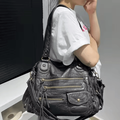 LILIA - Bolso en cuero Vintage multibolsillos - CARMEN VELVET