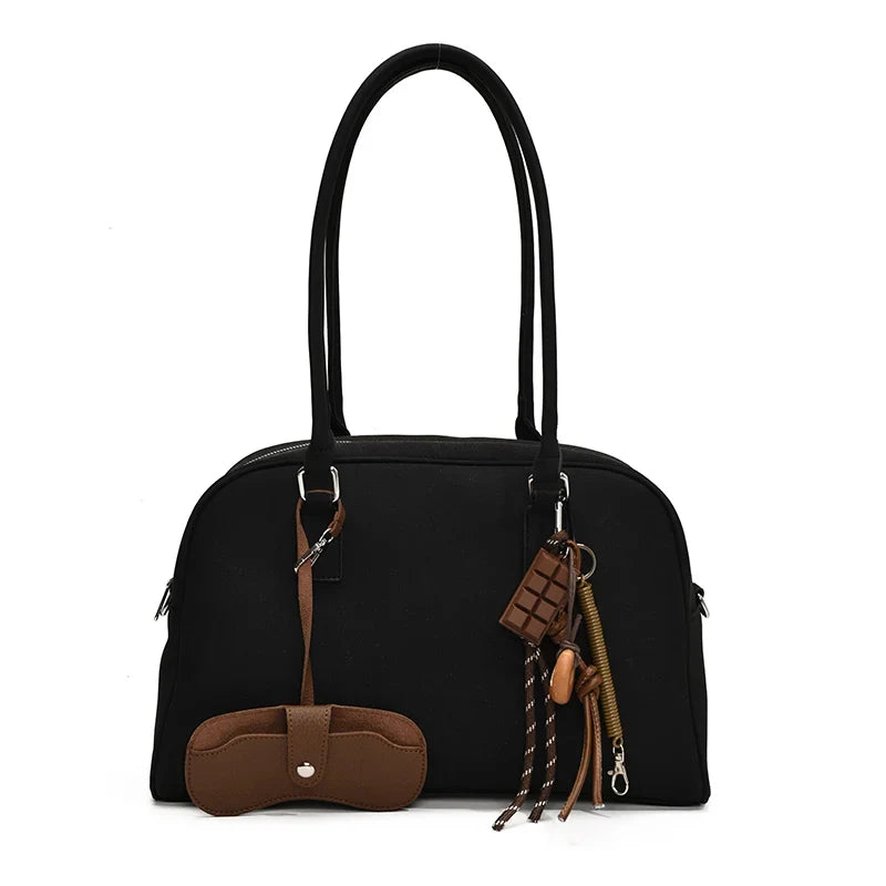 MARIA - Bolso Bandolera para el Día a Día en ante - Negro - CARMEN VELVET