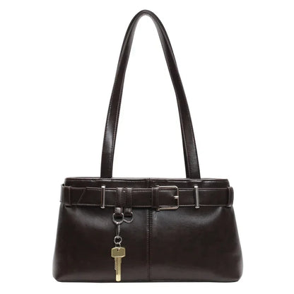 EMILIA - Bolso en cuero elegante con bandolera - Café - CARMEN VELVET