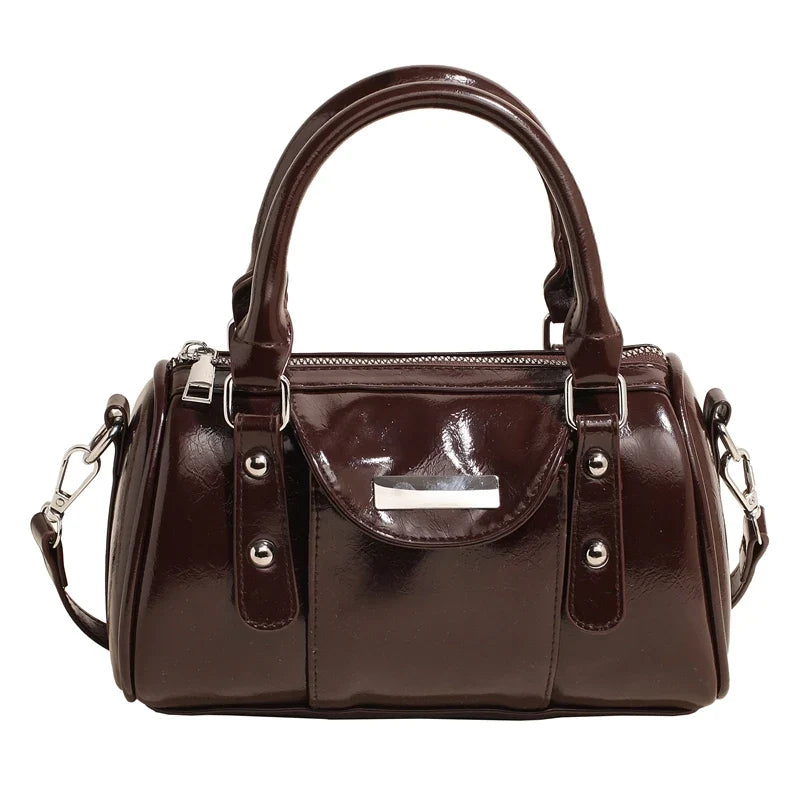 SANDY - Bolso en charol elegante - Café - CARMEN VELVET