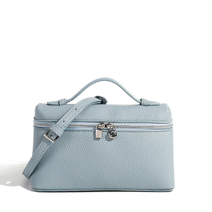 AMIA - Bolso Pequeño en cuero granulado - Azul - CARMEN VELVET