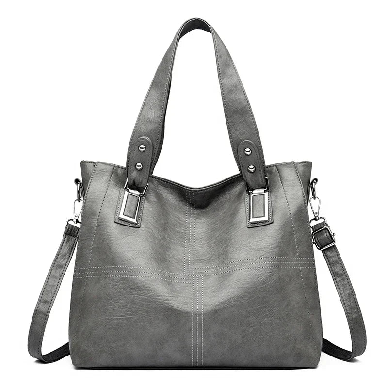 FUE - Bolso Bandolera para el Día a Día en cuero - Gris - CARMEN VELVET