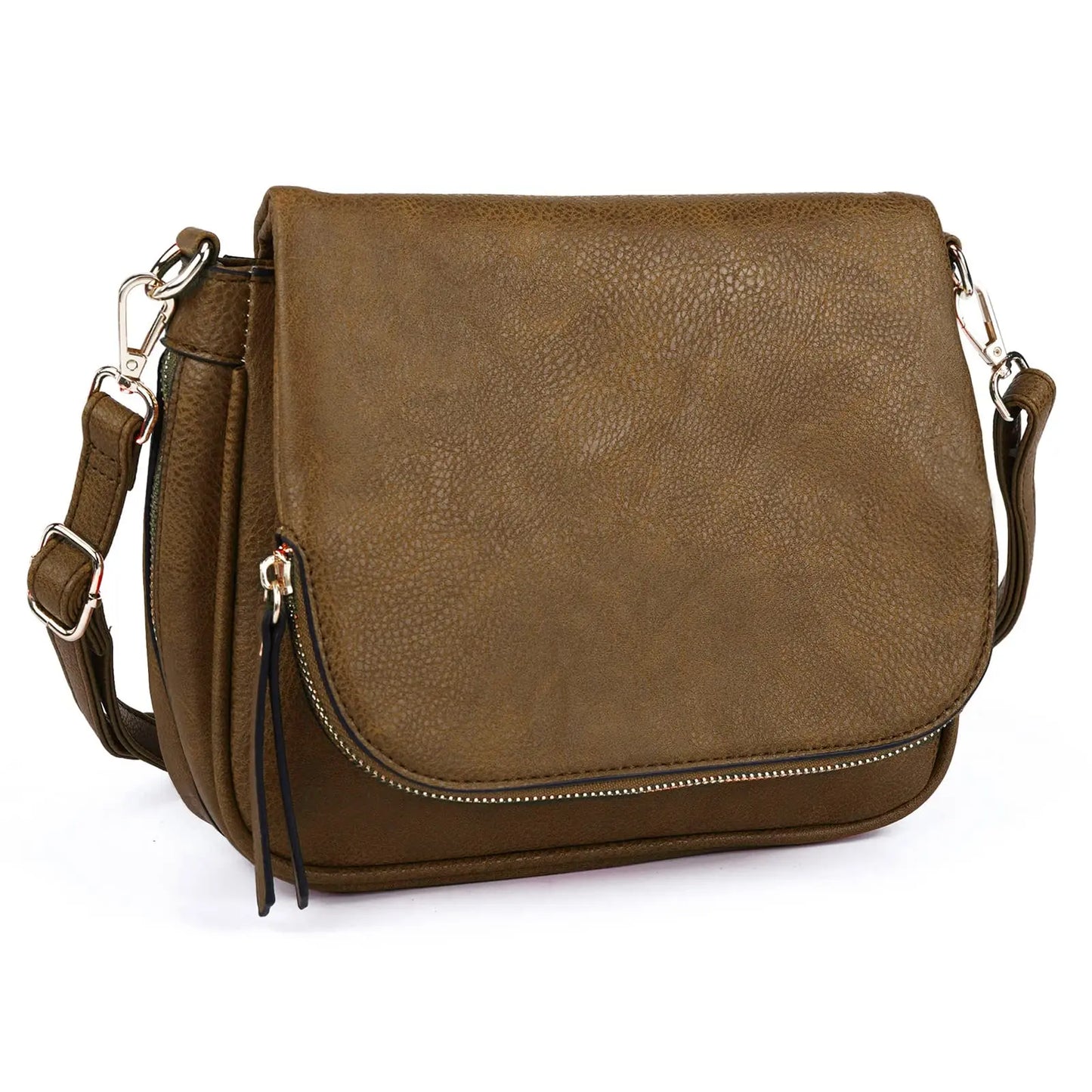 LEANA - Bolso Bandolera con solapa - Café - CARMEN VELVET