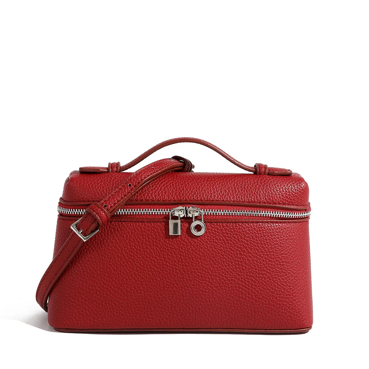 AMIA - Bolso Pequeño en cuero granulado - Rojo - CARMEN VELVET