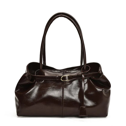 CATHY - Bolso de lujo en cuero - Café - CARMEN VELVET