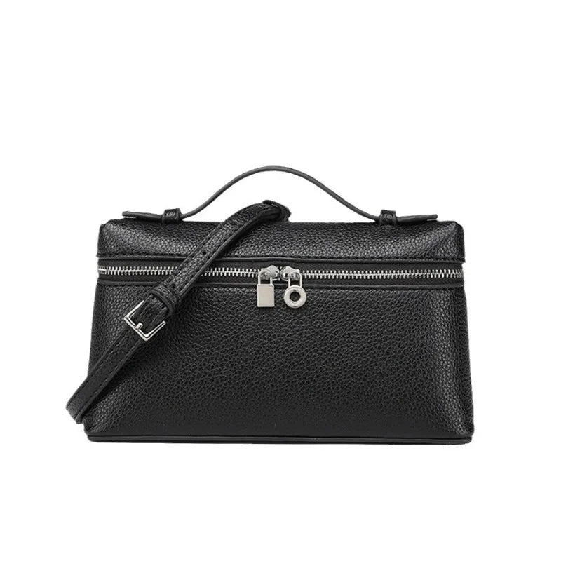 AMIA - Bolso Pequeño en cuero granulado - Negro - CARMEN VELVET