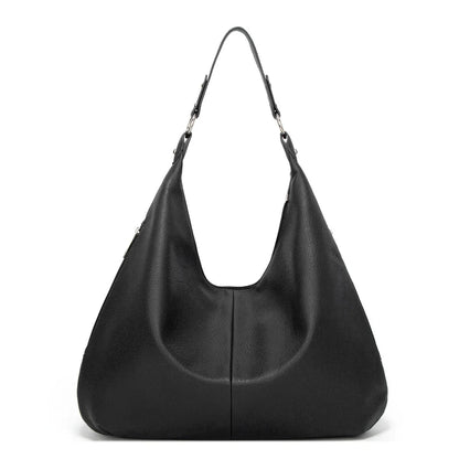 YELENA - Bolso Tote lujo en cuero suave - Negro - CARMEN VELVET