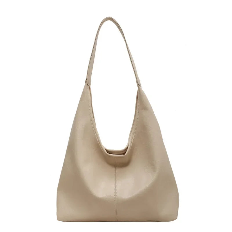 MARION - Bolso Tote Grande en cuero Chic - Blanco - CARMEN VELVET