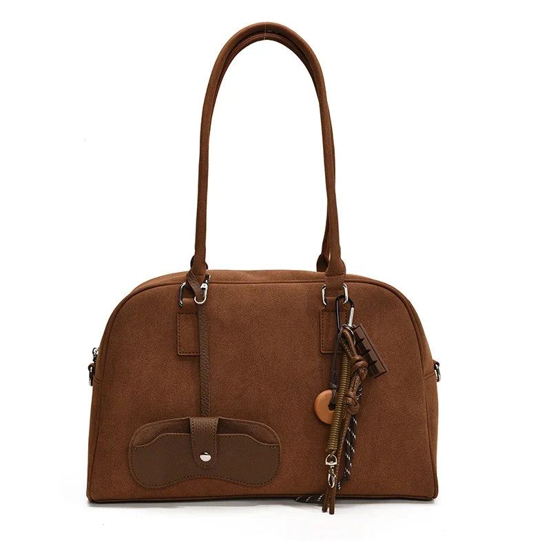 MARIA - Bolso Bandolera para el Día a Día en ante - Marrón - CARMEN VELVET