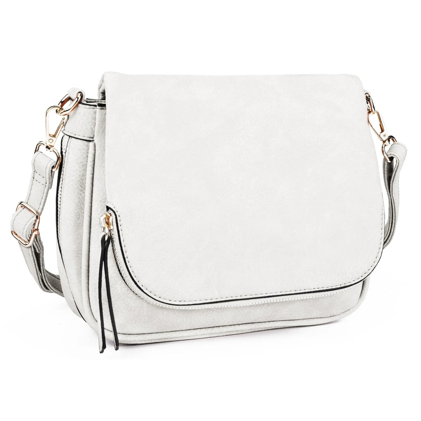 LEANA - Bolso Bandolera con solapa - Blanco - CARMEN VELVET