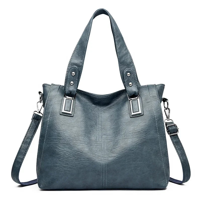 FUE - Bolso Bandolera para el Día a Día en cuero - Azul - CARMEN VELVET