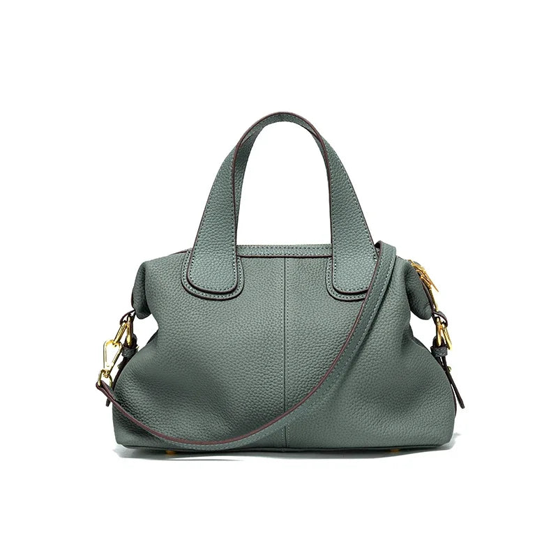 NELLY - Bolso Pequeño en cuero liso - Azul - CARMEN VELVET