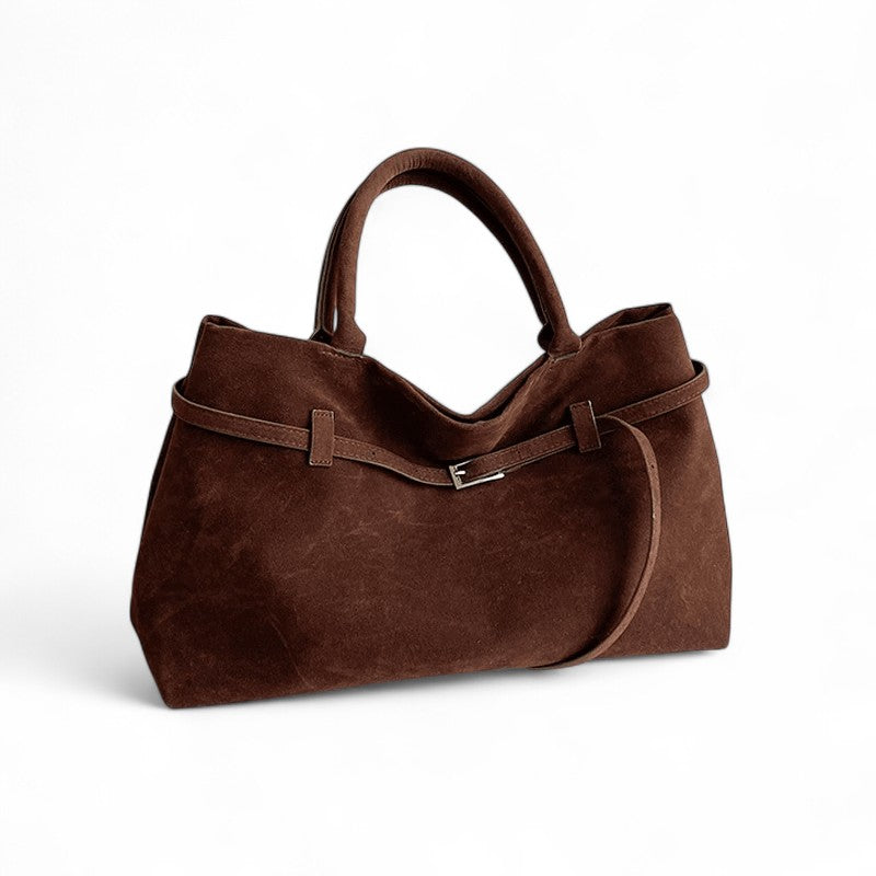 CARA - Bolso Bandolera en ante - Café - CARMEN VELVET