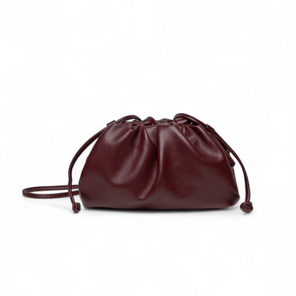 MILLY - Bolso Pequeño en cuero con bandolera - Burdeos - CARMEN VELVET