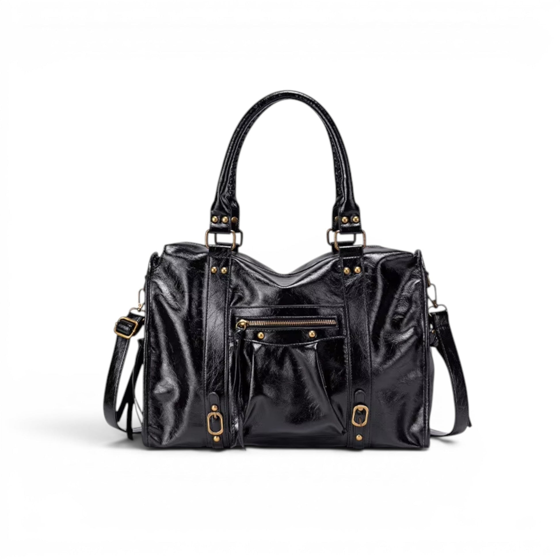 DARYA - Bolso Grande para el Día a Día en cuero Vintage - Negro - CARMEN VELVET