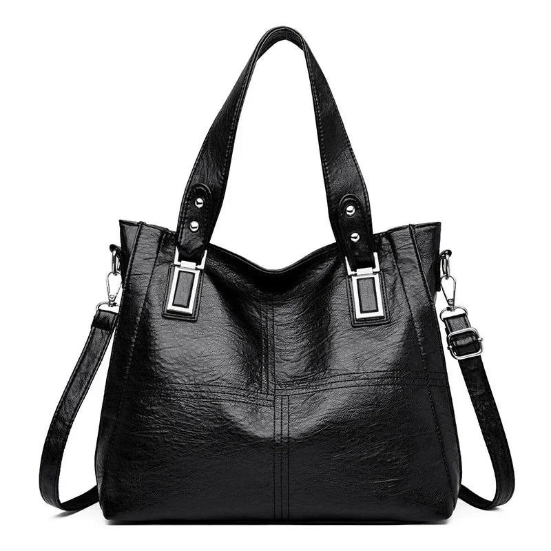 FUE - Bolso Bandolera para el Día a Día en cuero - Negro - CARMEN VELVET