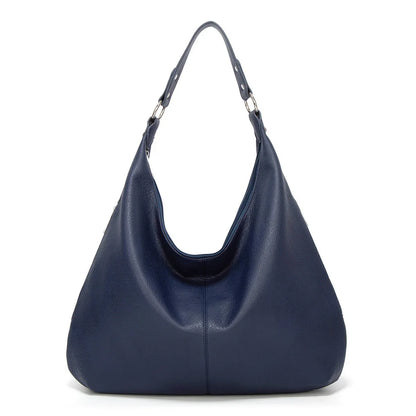 YELENA - Bolso Tote lujo en cuero suave - Azul - CARMEN VELVET
