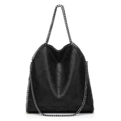 KONIE - Bolso en cuero suave con bandolera con cadena - Negro - CARMEN VELVET