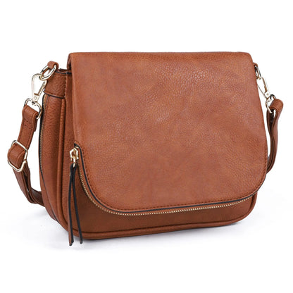 LEANA - Bolso Bandolera con solapa - Marrón - CARMEN VELVET