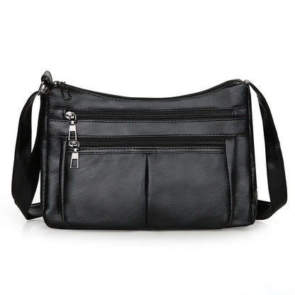 ANIA - Bolso en cuero multibolsillos con bandolera - Negro - CARMEN VELVET