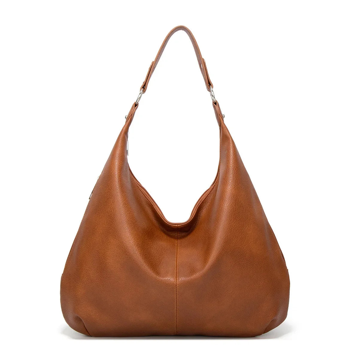 YELENA - Bolso Tote lujo en cuero suave - Marrón - CARMEN VELVET