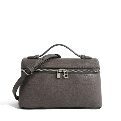 AMIA - Bolso Pequeño en cuero granulado - Gris - CARMEN VELVET