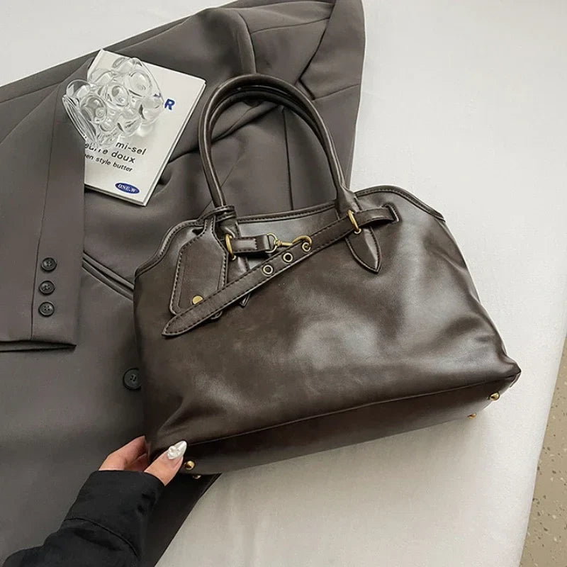 MALYA - Bolso Grande en cuero liso - CARMEN VELVET