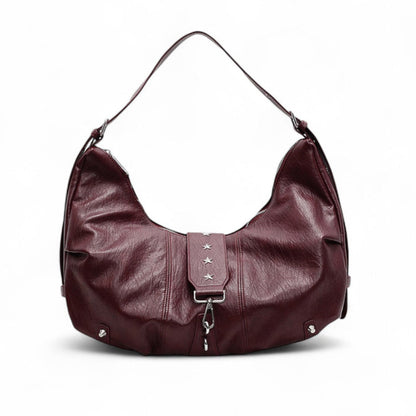 VANDEN - Bolso tipo messenger para el día a día en cuero - Burdeos - CARMEN VELVET