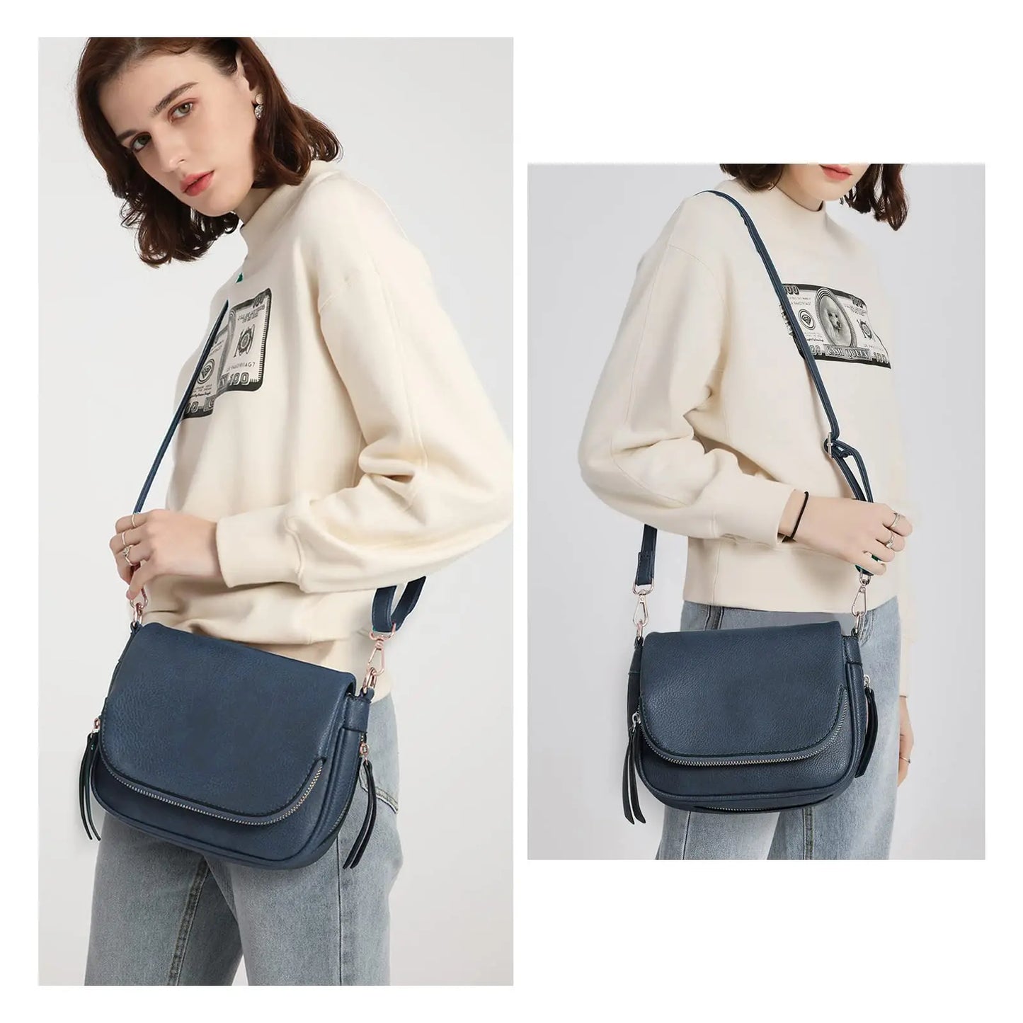 LEANA - Bolso Bandolera con solapa - CARMEN VELVET