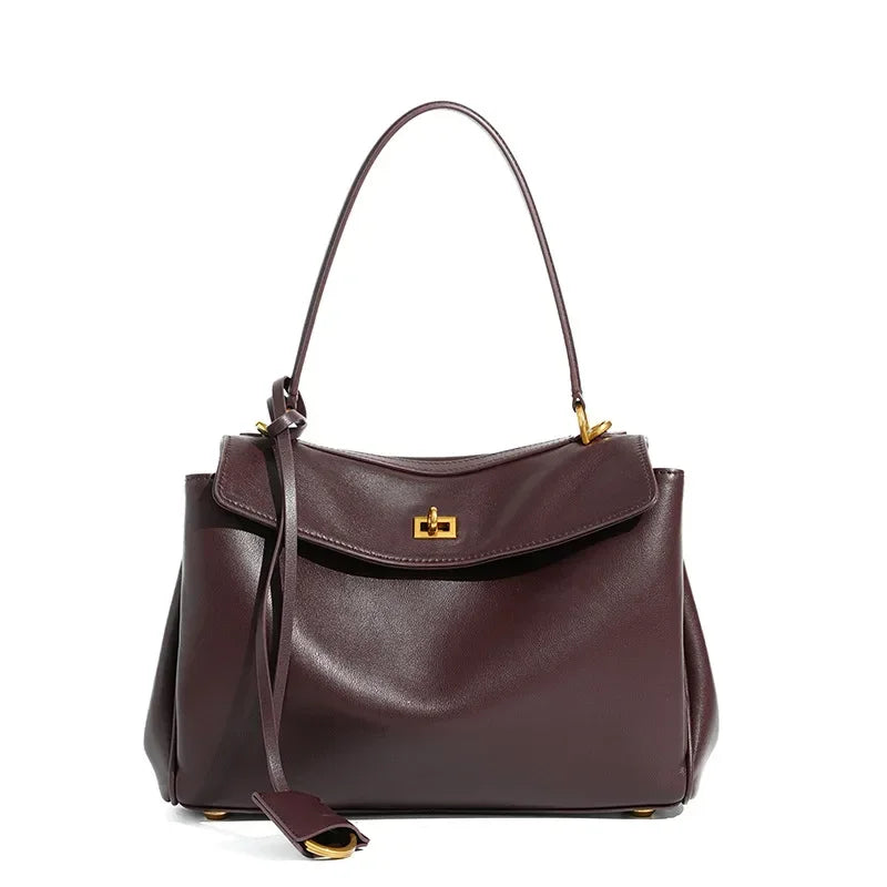 KELLY - Bolso en cuero liso refinado - Burdeos - CARMEN VELVET