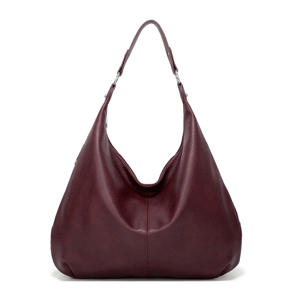 YELENA - Bolso Tote lujo en cuero suave - Burdeos - CARMEN VELVET