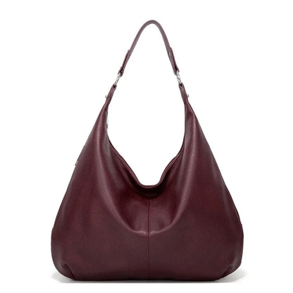 YELENA - Bolso Tote lujo en cuero suave - Burdeos - CARMEN VELVET