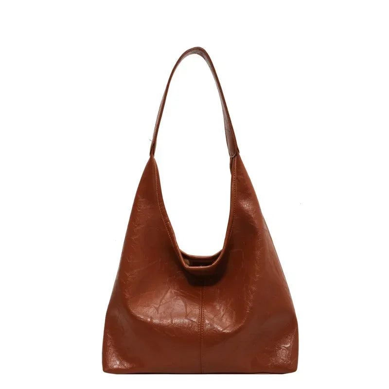 MARION - Bolso Tote Grande en cuero Chic - Marrón - CARMEN VELVET