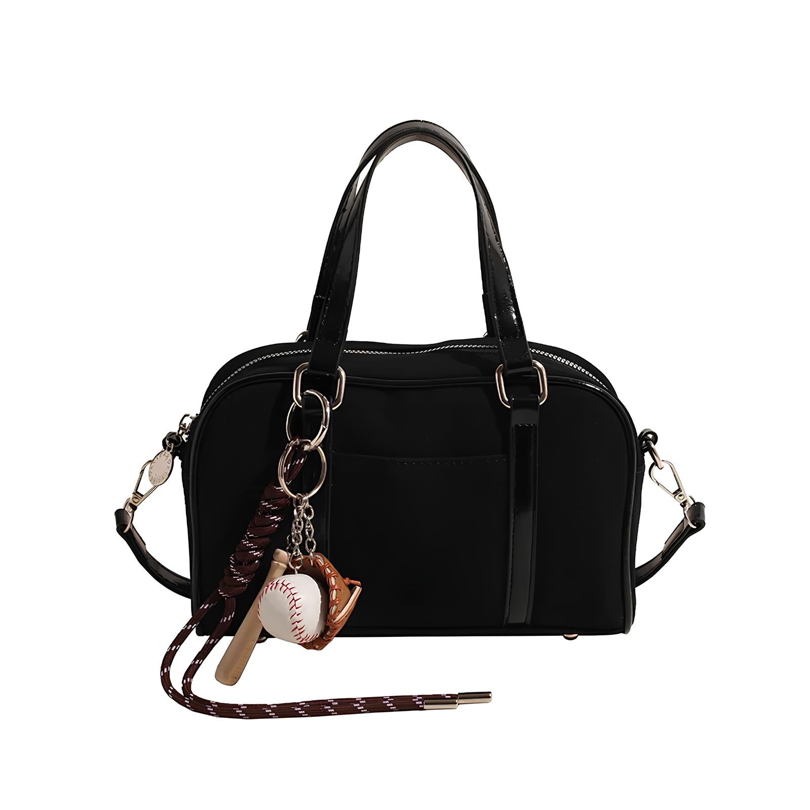 MOLY - Bolso en ante con bandolera - Negro - CARMEN VELVET