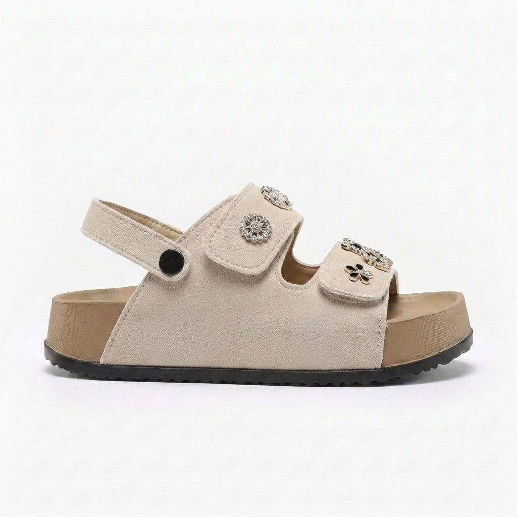 Clara - Sandalias con Plataforma y Pines Decorativos