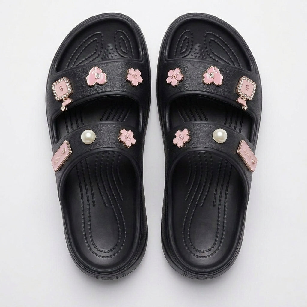 Lorena - Sandalias de Plataforma con Pines Decorativos