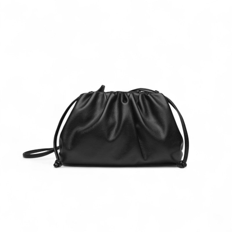 MILLY - Bolso Pequeño en cuero con bandolera - Negro - CARMEN VELVET