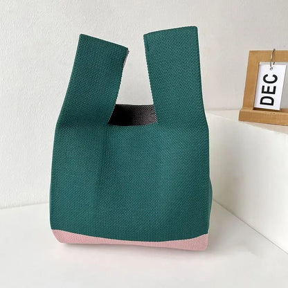 FAYA - Bolso Pequeño en lona con lazo - Verde - CARMEN VELVET