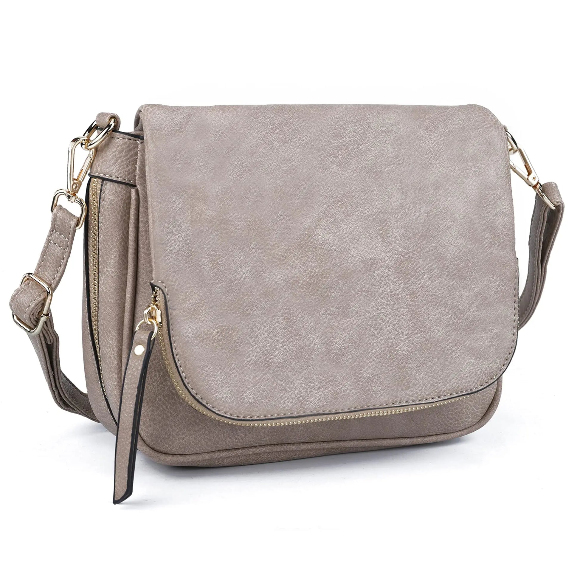 LEANA - Bolso Bandolera con solapa - Gris - CARMEN VELVET