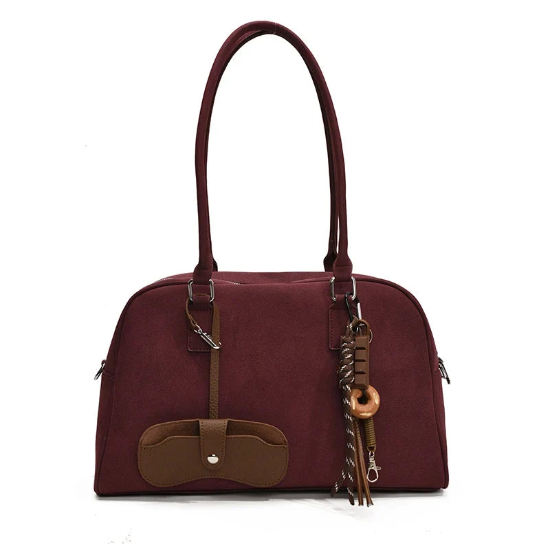 MARIA - Bolso Bandolera para el Día a Día en ante - Burdeos - CARMEN VELVET