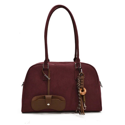 MARIA - Bolso Bandolera para el Día a Día en ante - Burdeos - CARMEN VELVET