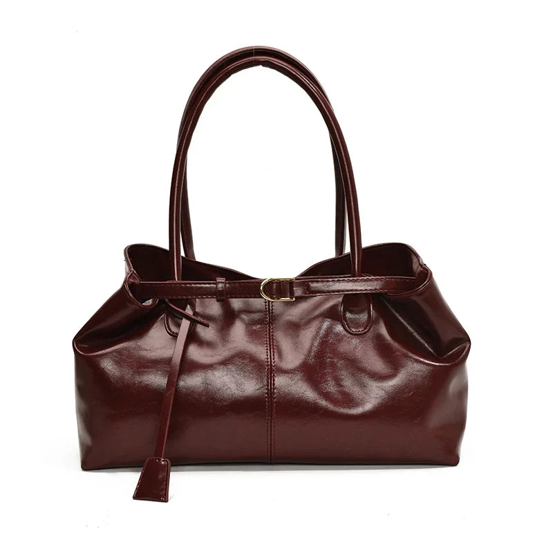 CATHY - Bolso de lujo en cuero - Burdeos - CARMEN VELVET