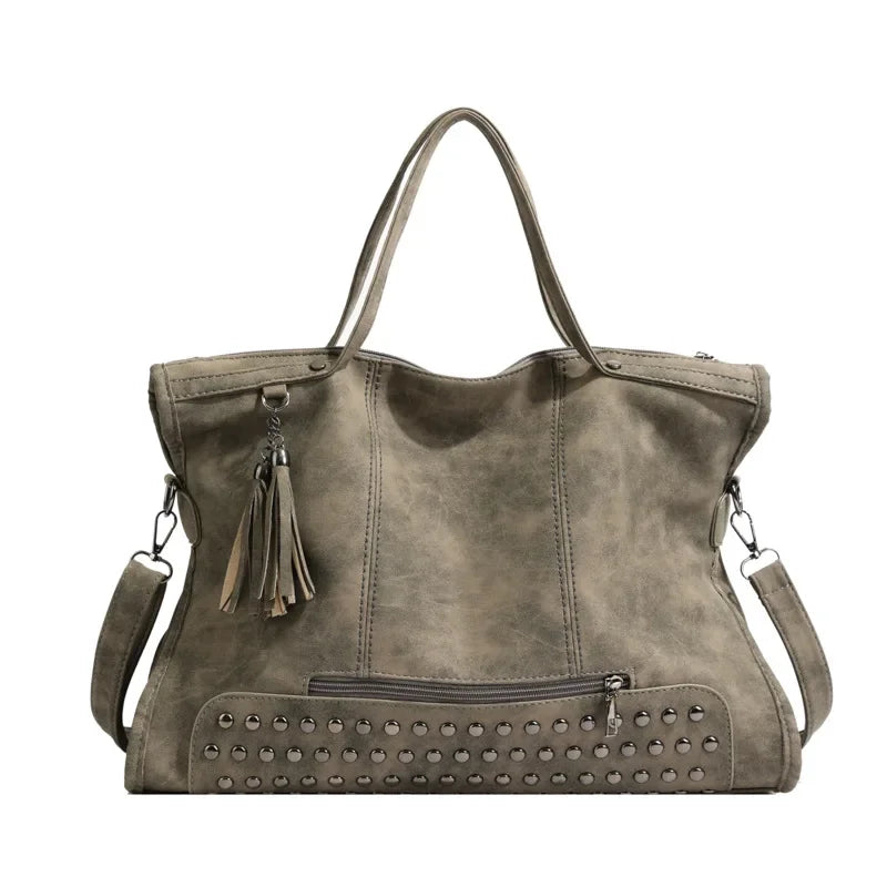 CLIA - Bolso para el Día a Día retro con bandolera - Gris - CARMEN VELVET