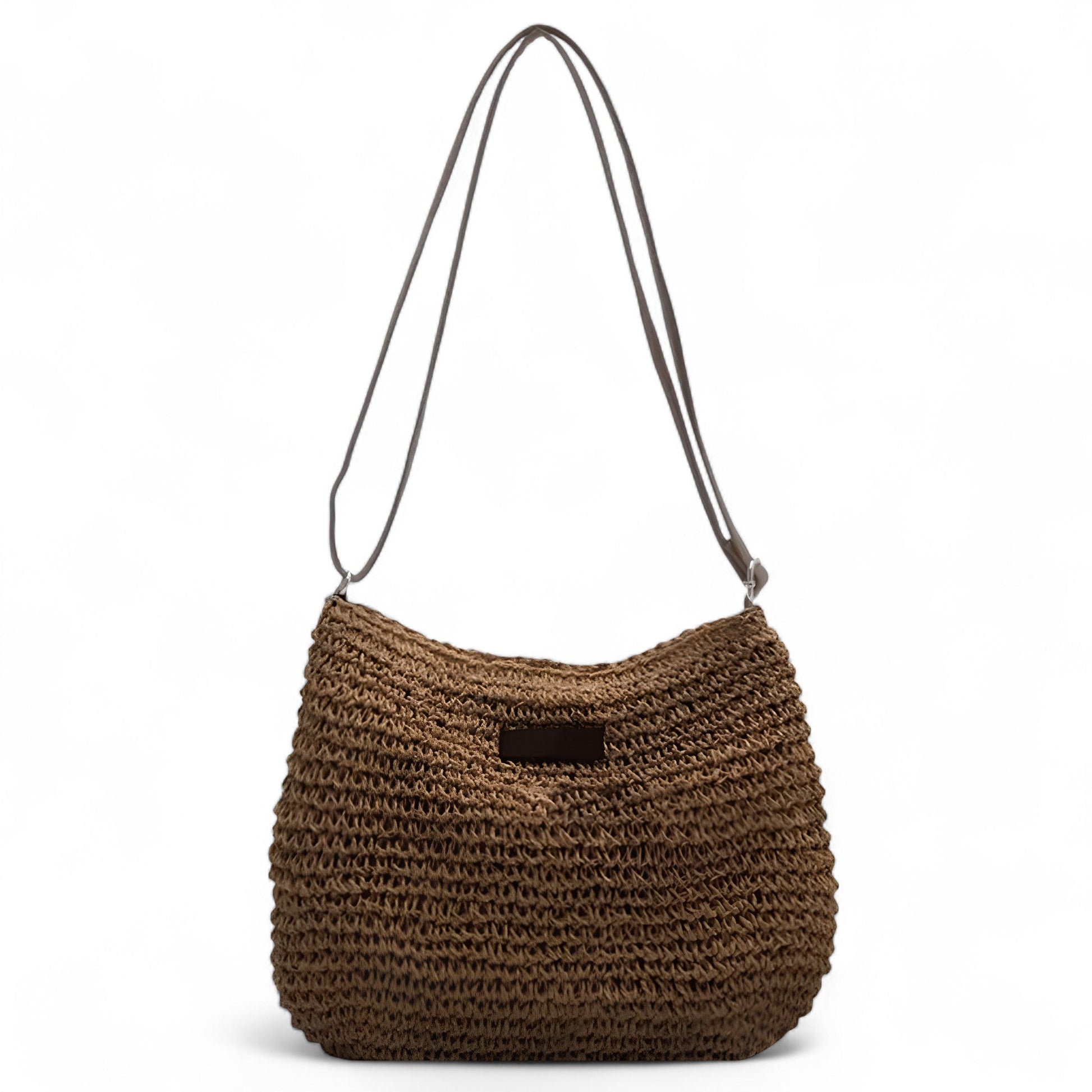 ESTHER - Bolso trenzado con bandolera - Café - CARMEN VELVET