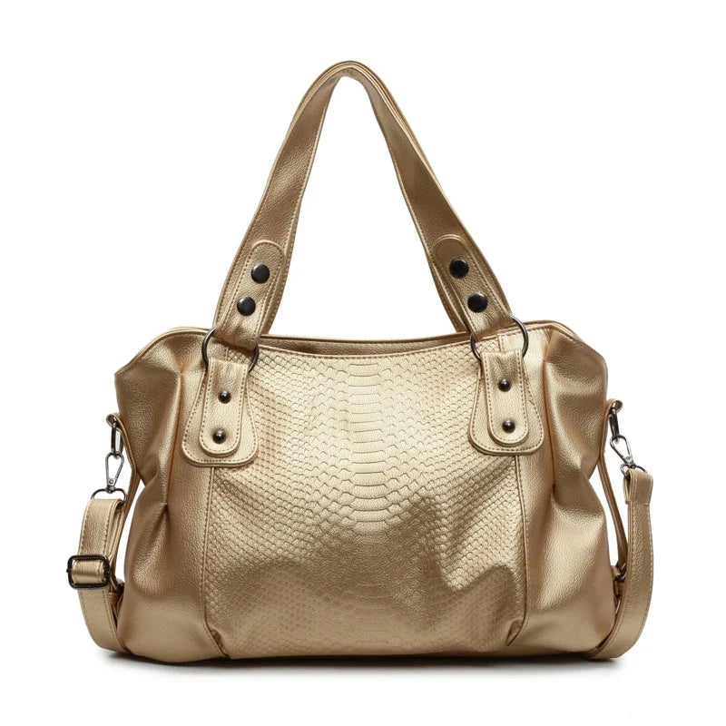 RUBI - Bolso para el Día a Día de lujo en cuero texturizado - Dorado - CARMEN VELVET