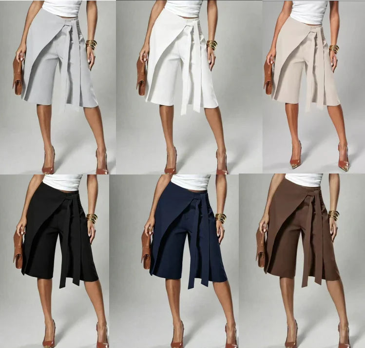 Luna - Elegantes pantalones culotte con lazo