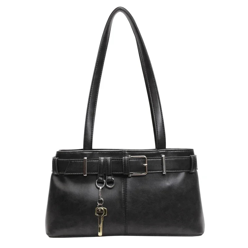 EMILIA - Bolso en cuero elegante con bandolera - Negro - CARMEN VELVET