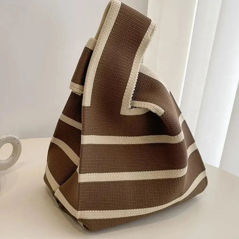 FAYA - Bolso Pequeño en lona con lazo - Café - CARMEN VELVET
