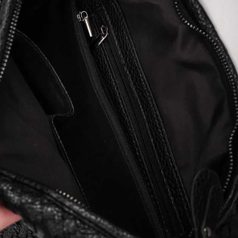 CLARA - Bolso Grande de tendencia trenzado en cuero - CARMEN VELVET
